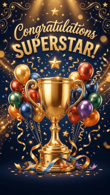 Congratulations Superstar! 🎉🏆