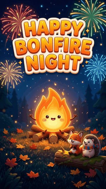 Happy Bonfire Night Fireworks Animated Card – Free Bonfire Night eCard ...